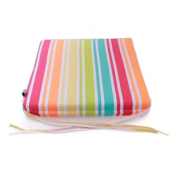 Nệm ngồi Orange Stripe Pattern Square Seat Pad - Vải Nội Thất SOFT DECOR - Công Ty Cổ Phần SOFT DECOR